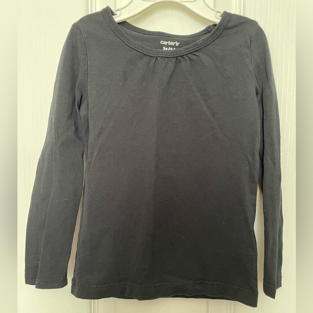 5 for $10🟢 Carter's Black Toddler Long Sleeve Shirt. 3T. EUC.
